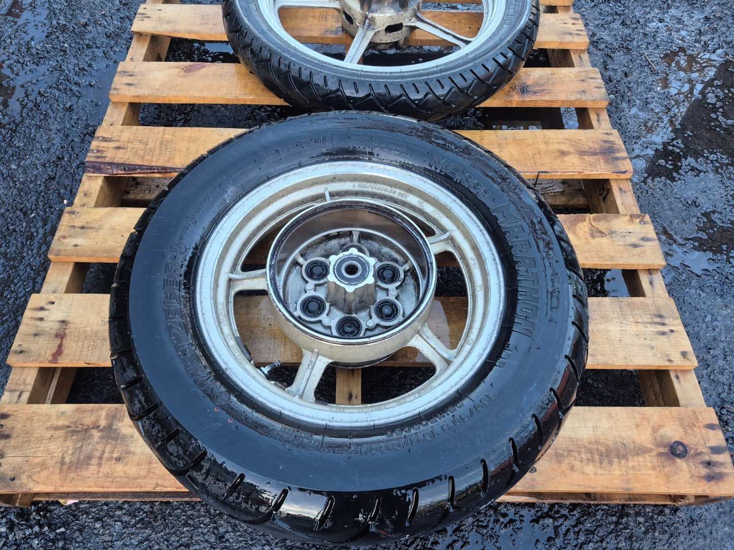 1994 Yamaha Virago Xv1100 Rear & Front Wheel W/ Tire Pair R 15 R 19 OEM