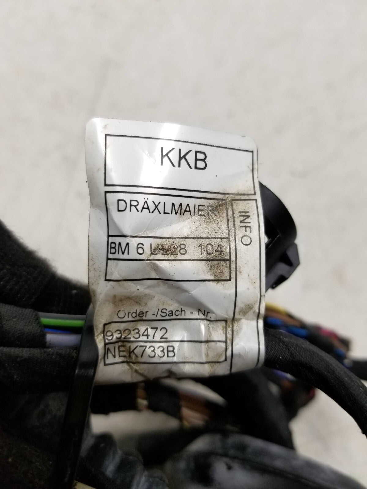 2014 BMW X5 Door Wire Wiring Harness Front Passenger Side Right OEM
