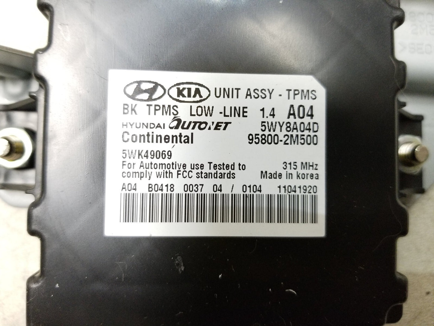 2009-2012 Hyundai Genesis Tpms Tire Pressure Monitoring System Module OEM