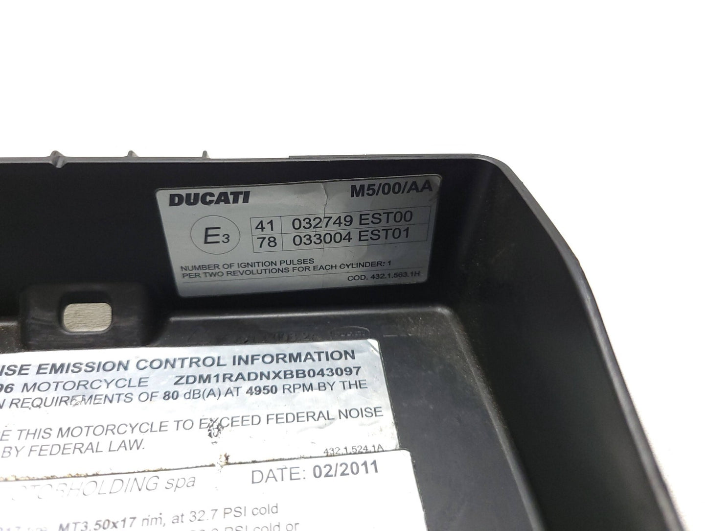 2008 - 2014 Ducati Monster 696 Tool Kit Cover OEM