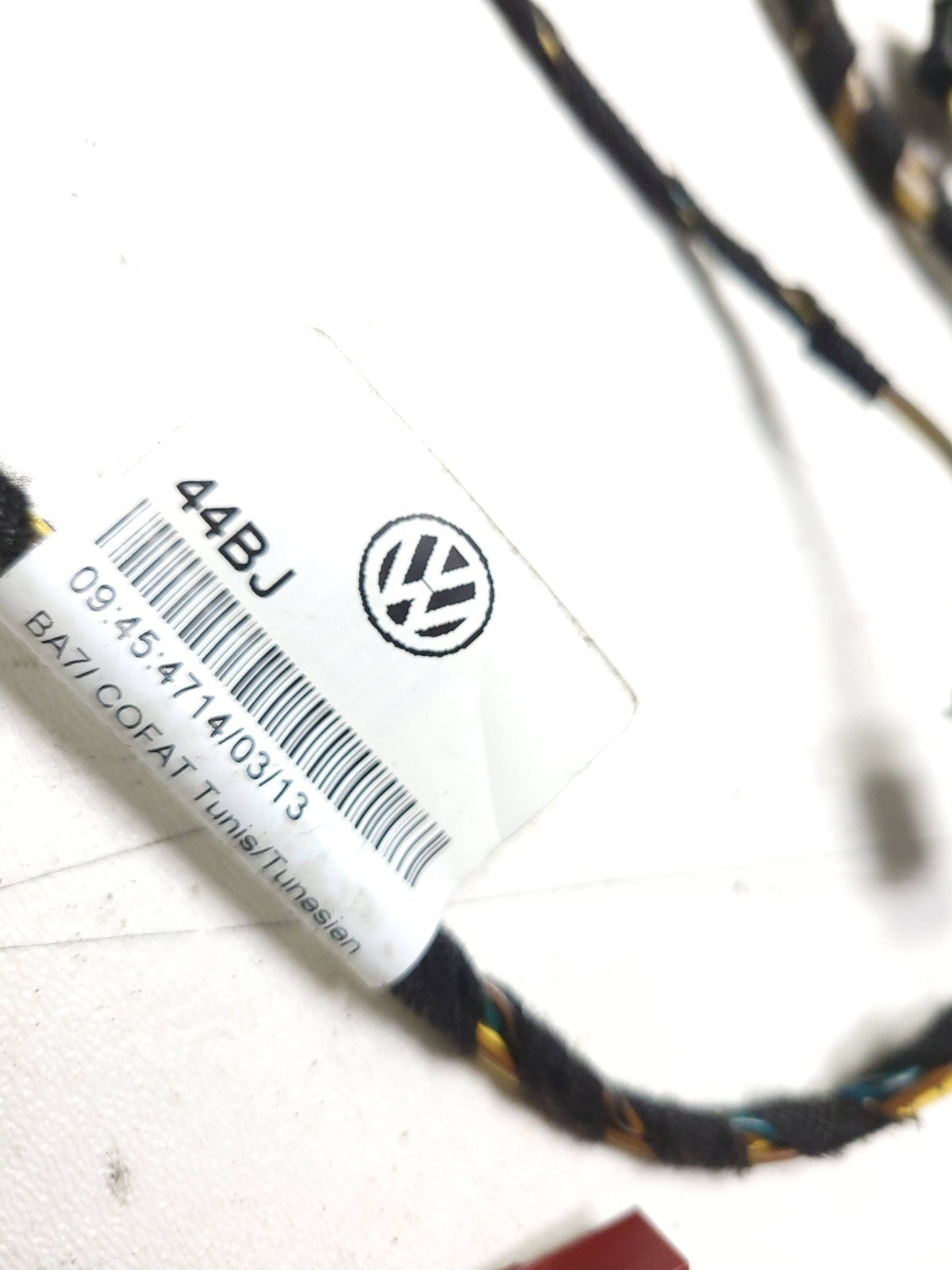 2013 VW Golf GTI Door Wire Wiring Harness Rear Passenger Side Right OEM