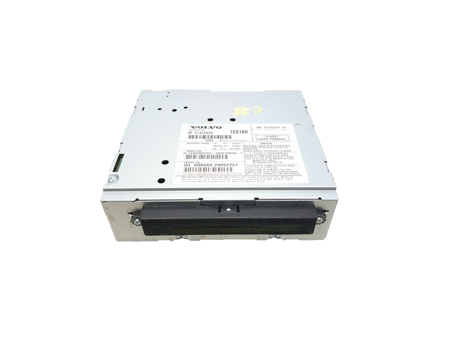 2012 Volvo C30 AM FM Radio Single Disc Cd Mp3 Player 31328060 OEM