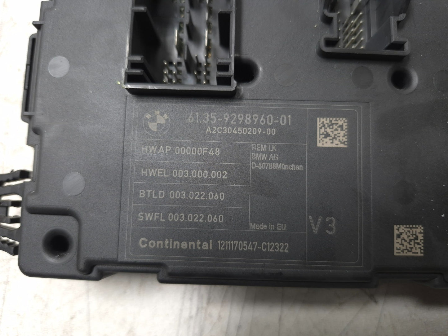 2013 BMW 328i F30 Rear Body Control Module OEM