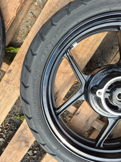 2008 Kawasaki Ninja 250r Ex250 Wheel Rim & Tire Front & Rear *straight* OEM
