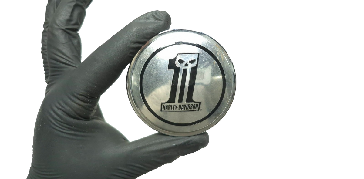 1992-2017 Harley Dyna Street Bob Fxdb Chrome Number 1 Skull Gas Fuel Cap OEM