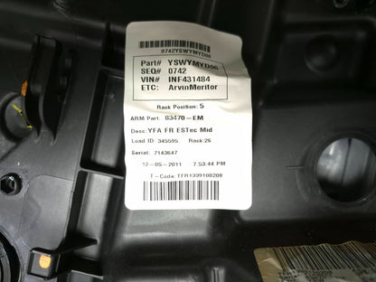 2012 Hyundai Sonata Front Passenger Door Panel W/ Window Regulator OEM