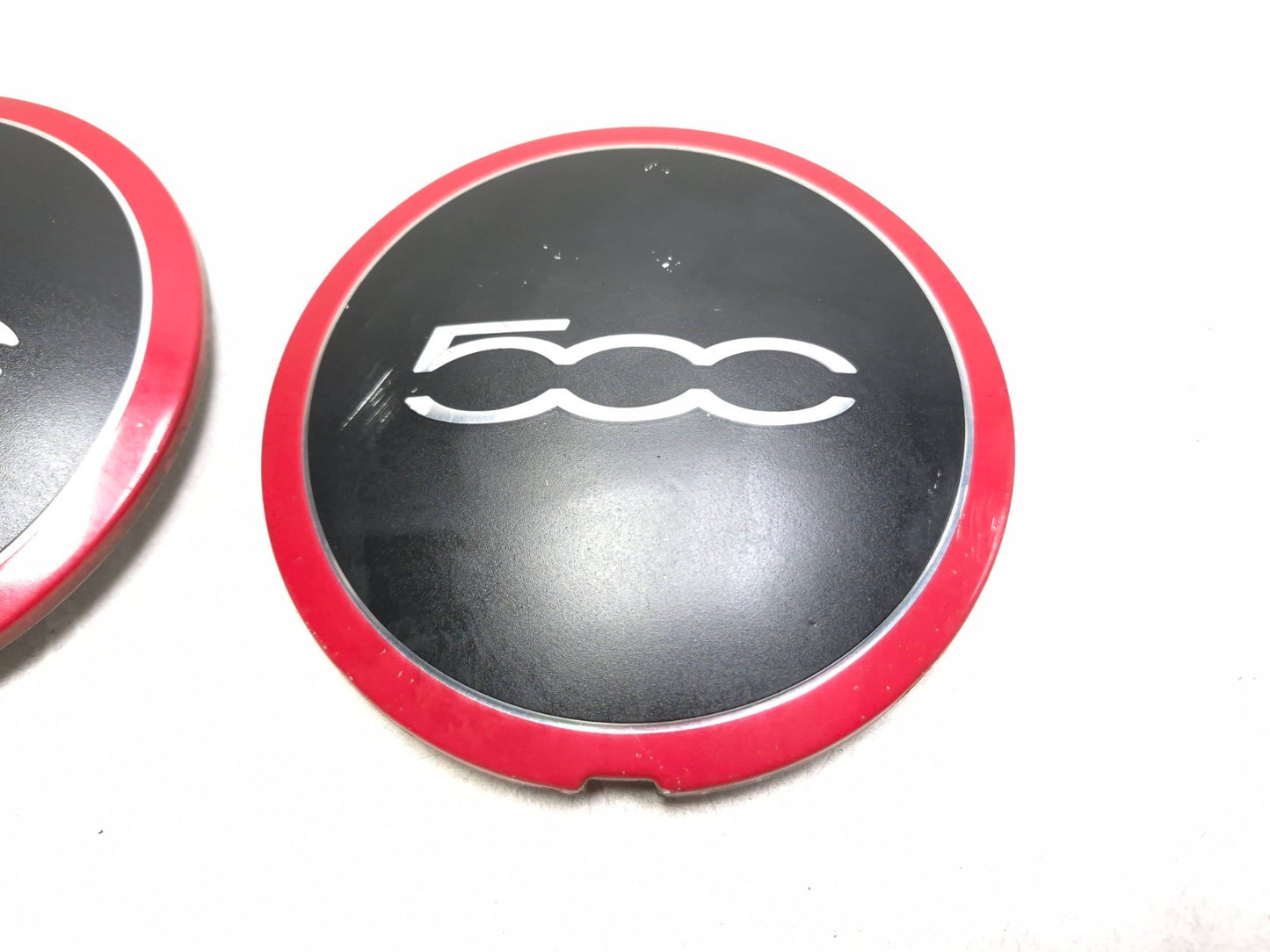 2013 Fiat 500 Turbo Red Wheel Center Cap 3pcs OEM