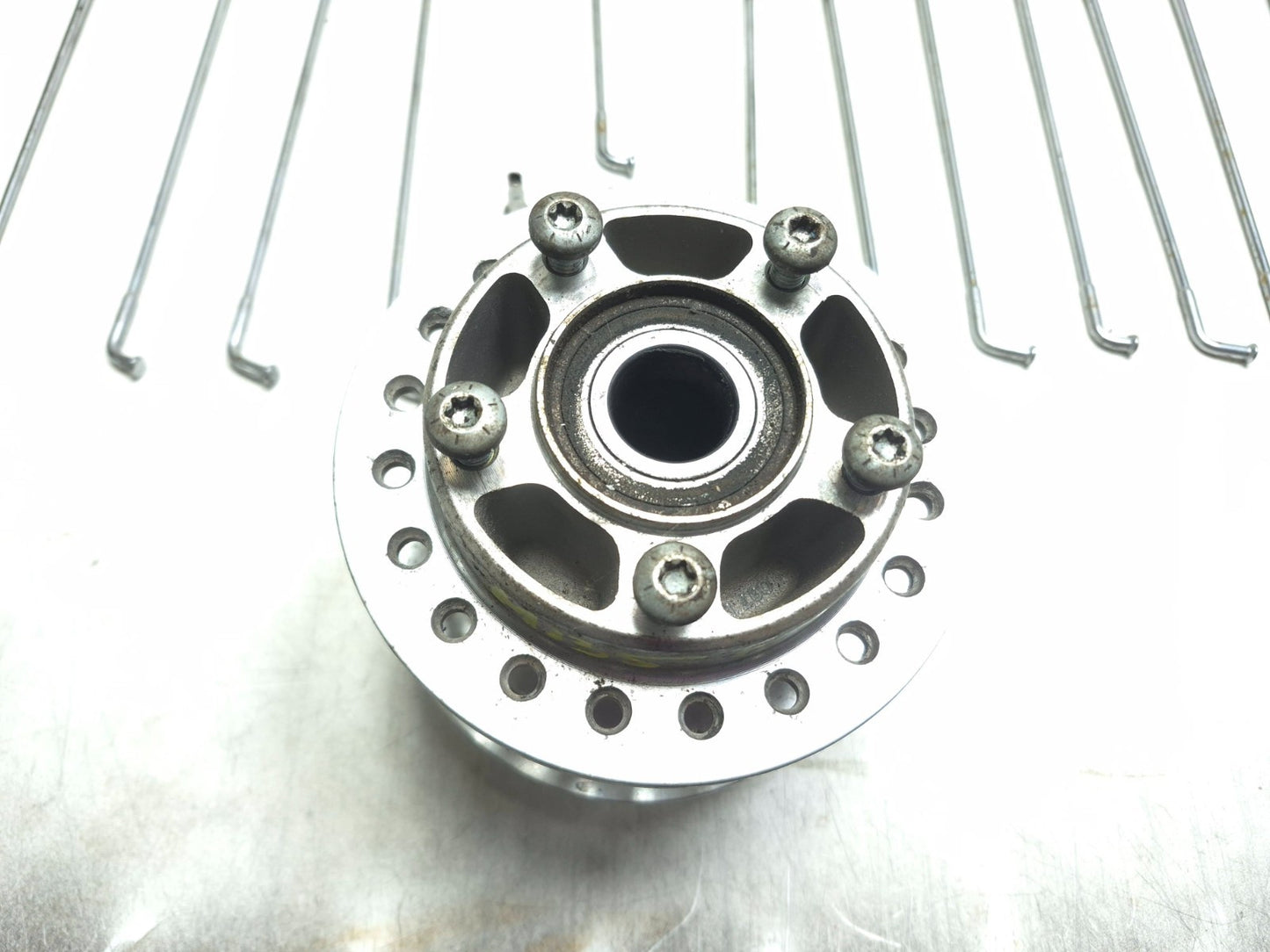 2016 Harley Davidson Dyna Fxdbp Front Wheel Axle Hub & 31 Spoke OEM
