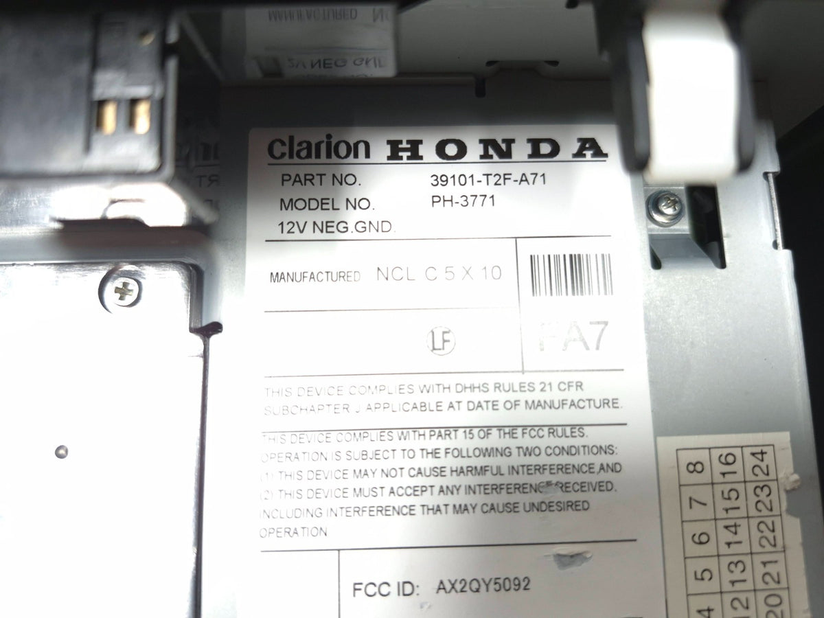 2016-2017 Honda Accord Radio Receiver Gps Tv Display Screen OEM