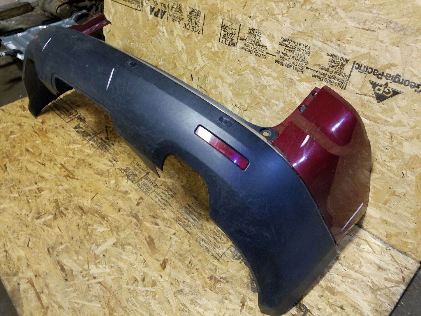 07 08 09 10 11 12 GMC Acadia Rear Bumper Cover W/ Park Sensors (red U301n) OEM