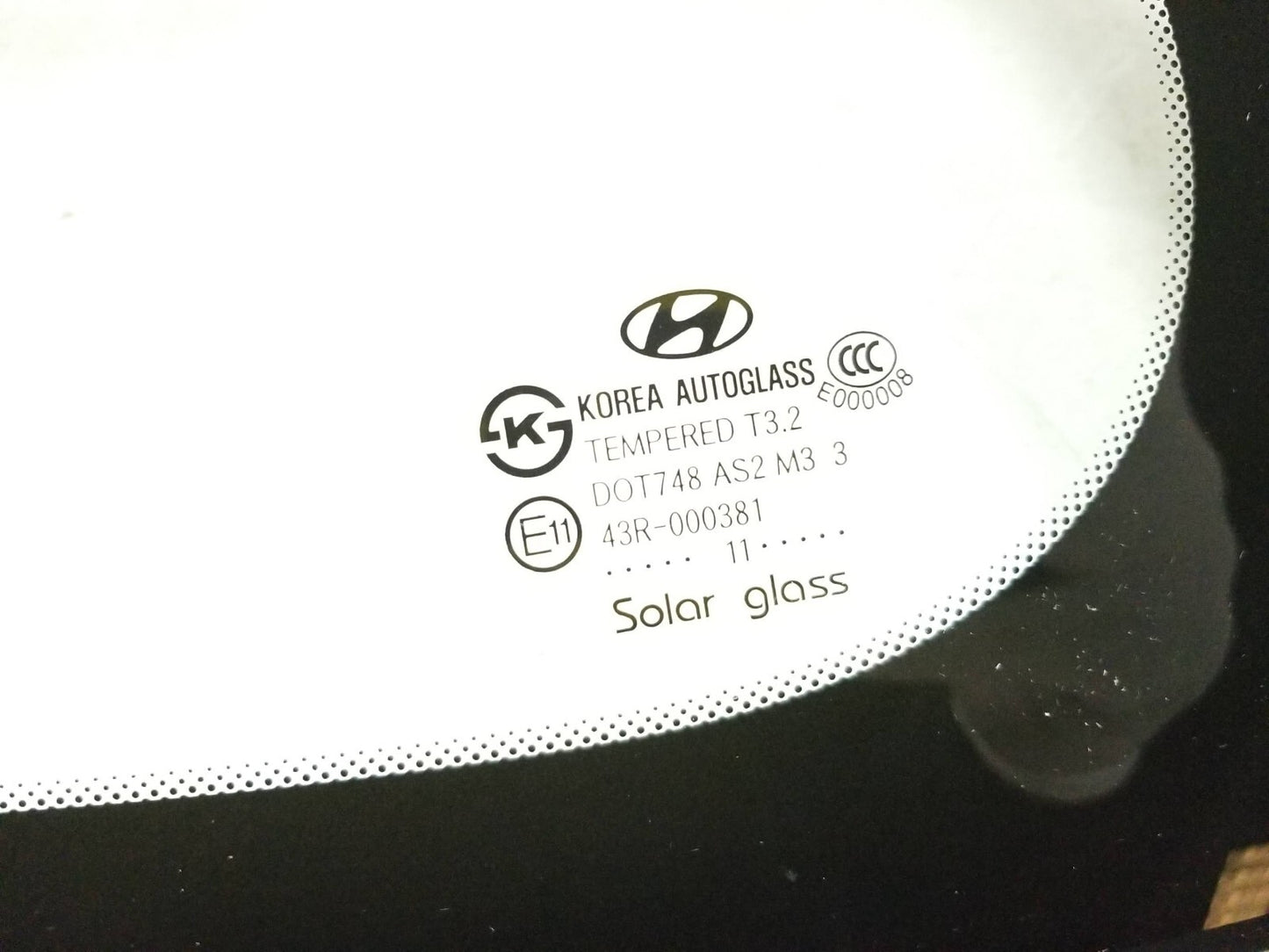 2011 Hyundai Genesis Coupe Rear Quarter Window Glass Passenger Side Right OEM