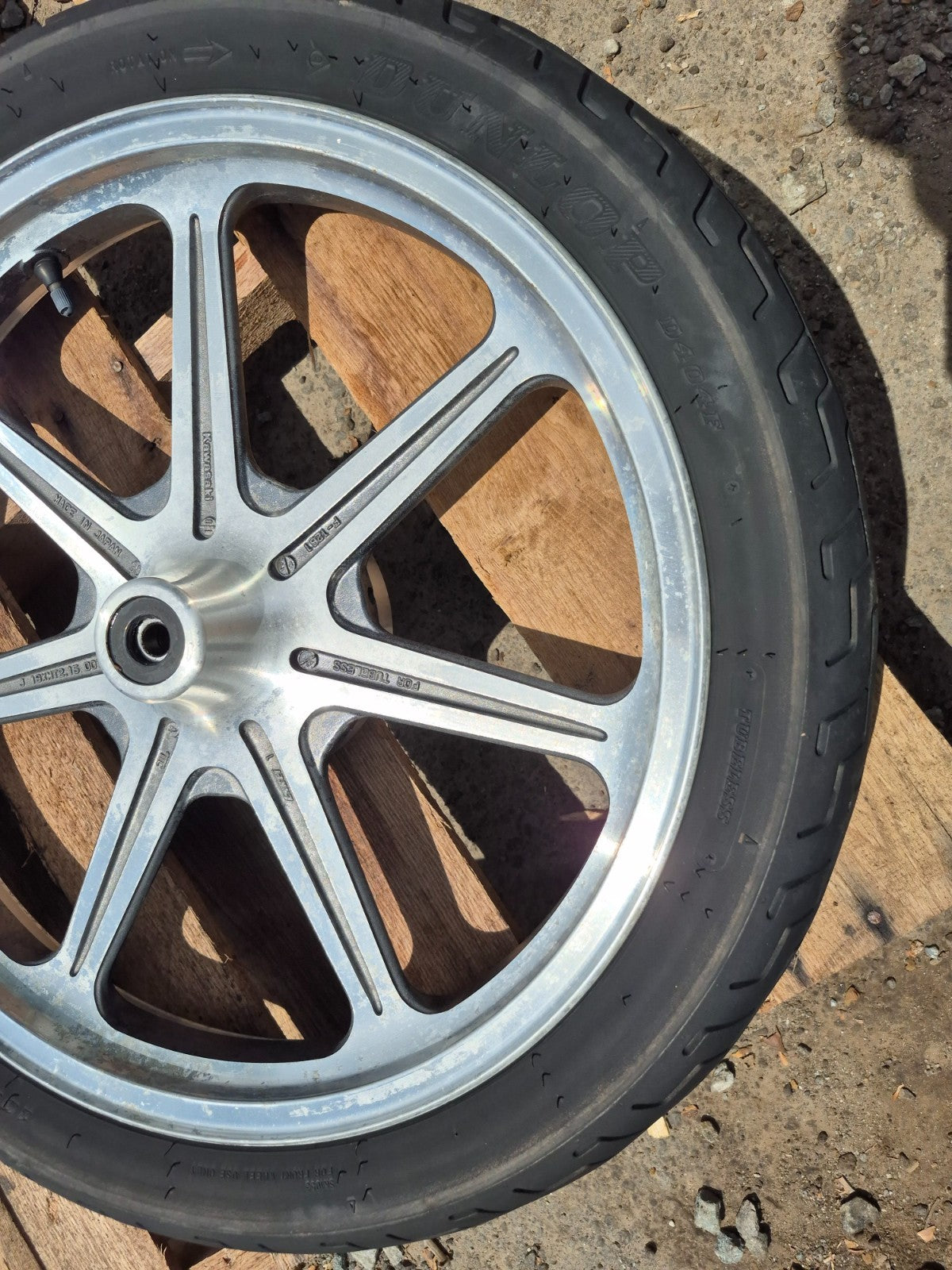1991 Kawasaki Vulcan 500 En500 Wheel Rim & Tire Front & Rear *straight* OEM