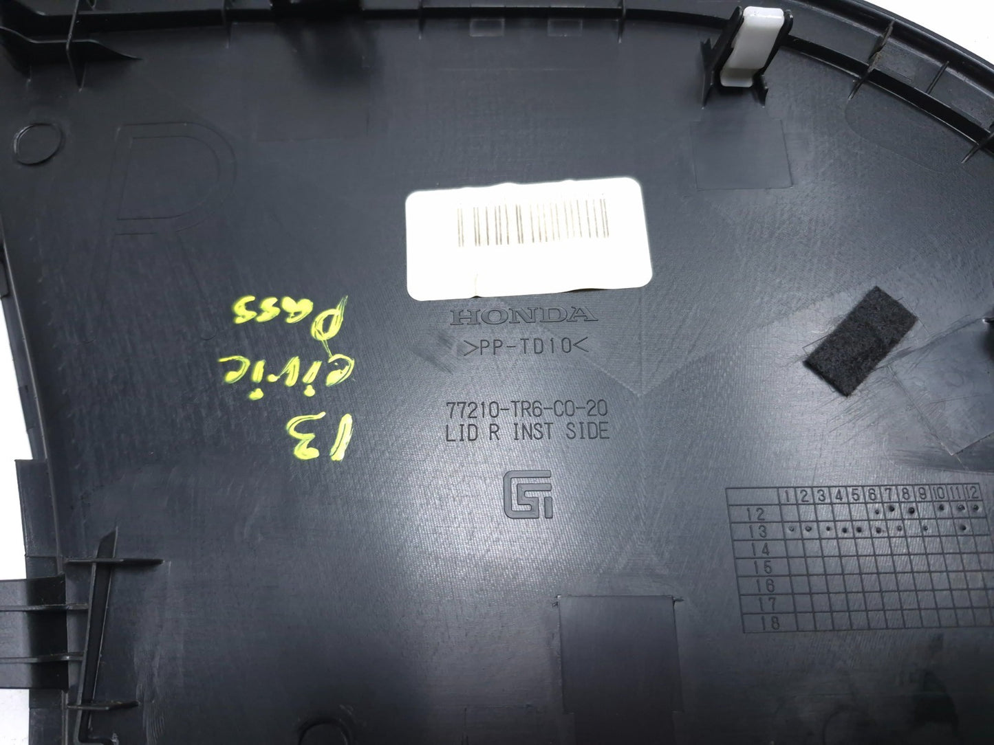 2013 Honda Civic Lx Dash End Cap Cover Passenger Side Right OEM