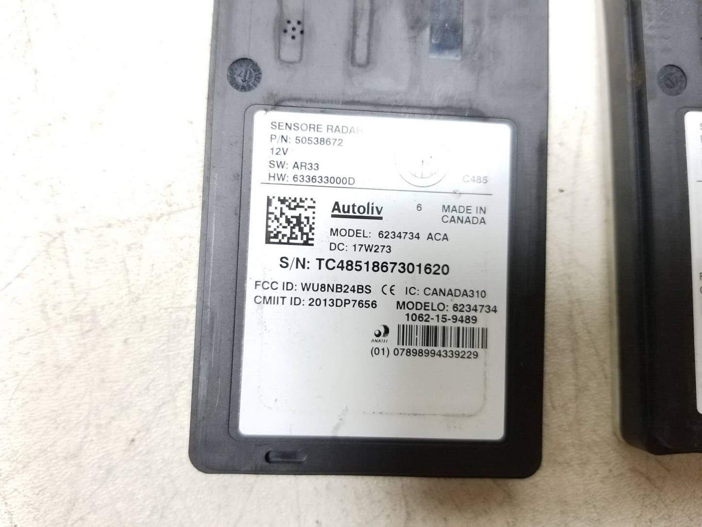 2017-2019 Alfa  Romeo Stelvio Sensor Radar 2 Pcs OEM