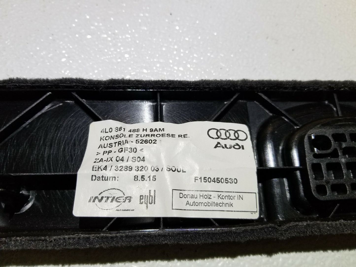 2015 Audi Q7 Trunk Cargo Floor Side Lining Trim Cover Left & Right Pair OEM