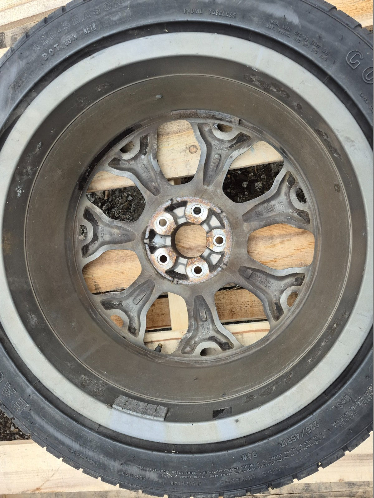2014 Fiat 500l Trekking Wheel Rim W/ Tire Good Year  225/45 R17 2 Pcs OEM