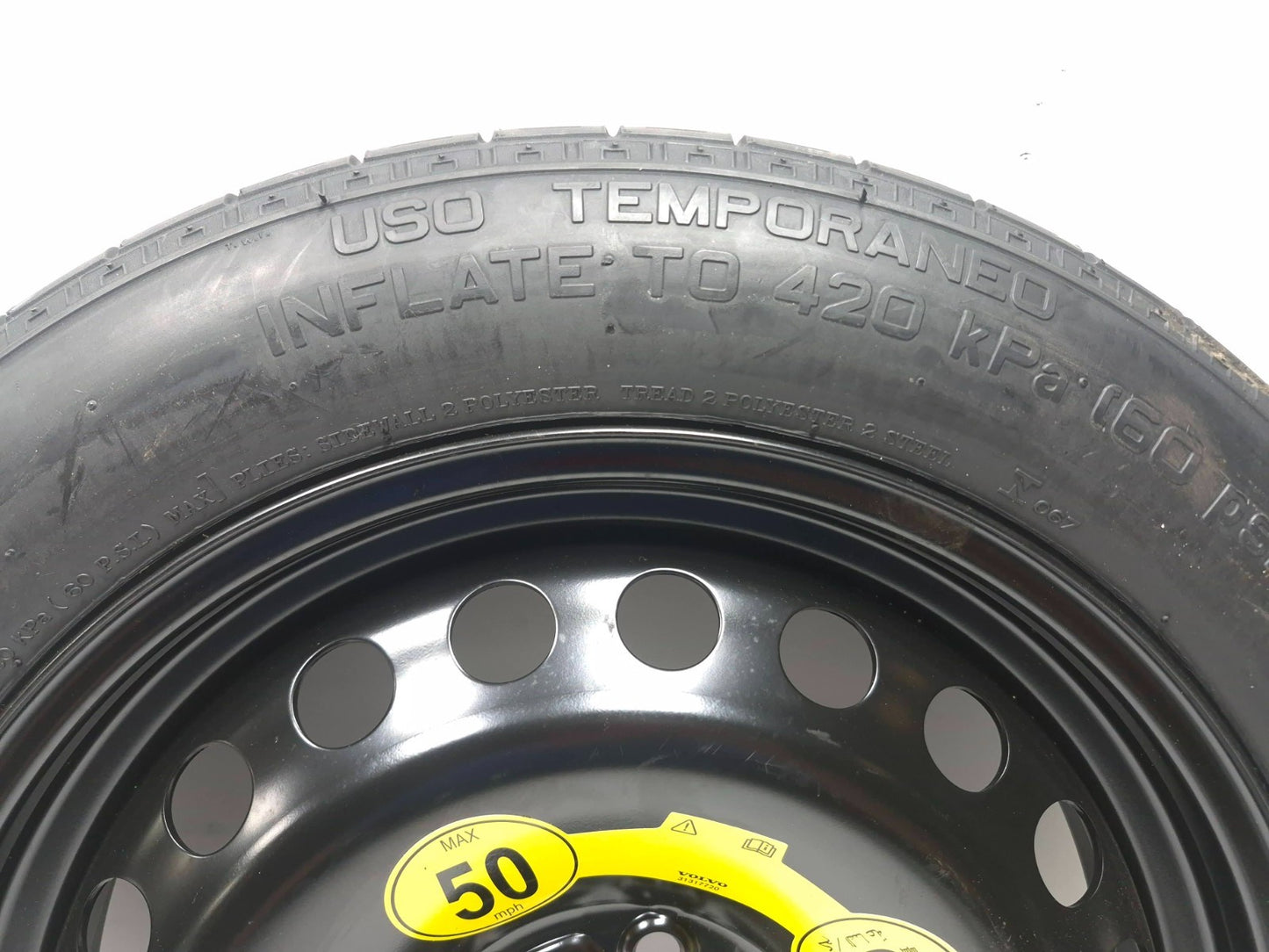 2012 Volvo C30 Spare Tire T125/85 R16 OEM