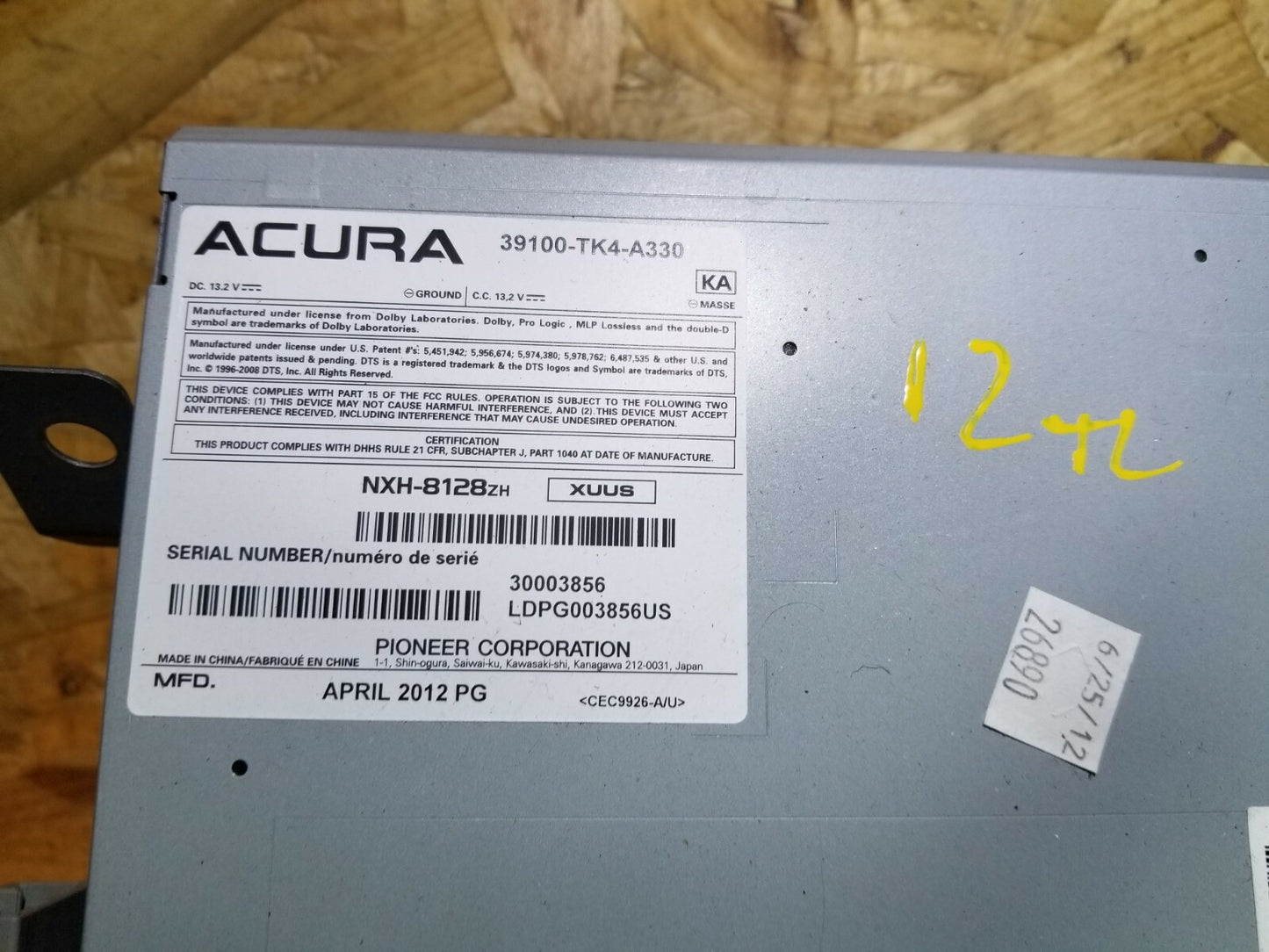 2012 Acura Tl Radio Receiver Cd Player OEM
