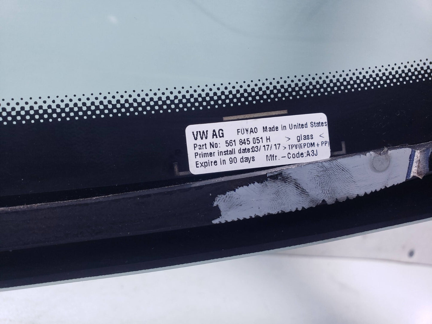 2017 Volkswagen Passat Rear Back Windshield Window Glass OEM
