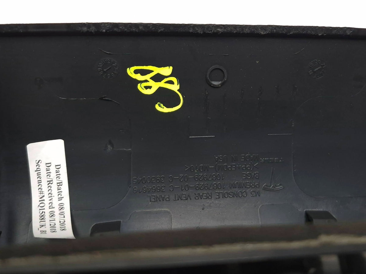 2018 Tesla Model 3 Center Console Back Air Vent Panel W/ Usb OEM
