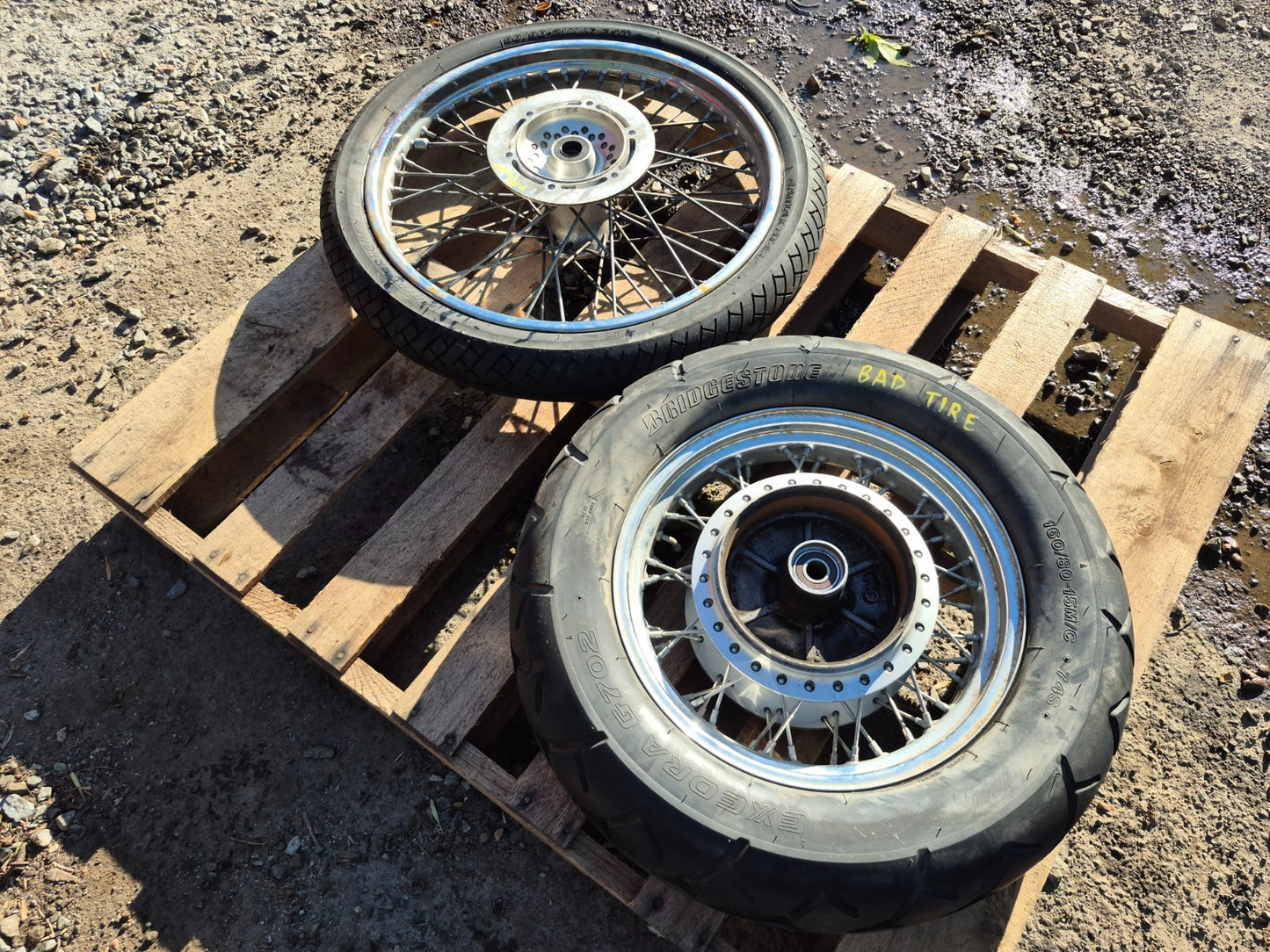 2009 Honda Shadow Vt750 Spirit Wheel Rim & Tire Front & Rear *straight* OEM