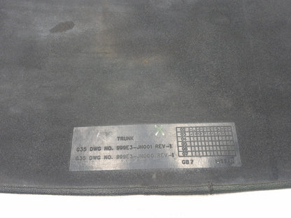 2003 Infiniti G35 Sedan Trunk Cargo Luggage Floor Mat Carpet 999e3-jn001 OEM