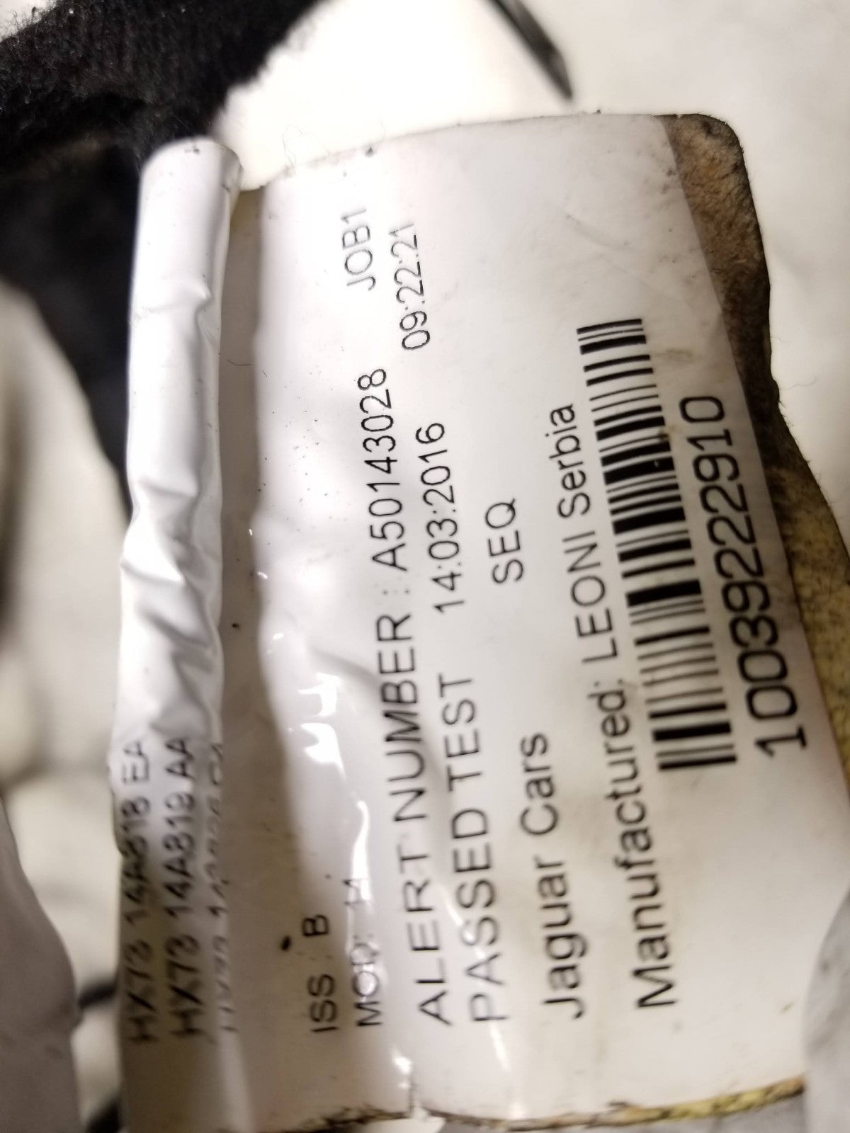 2017 Jaguar Xe Body Wiring Harness OEM T4n15829