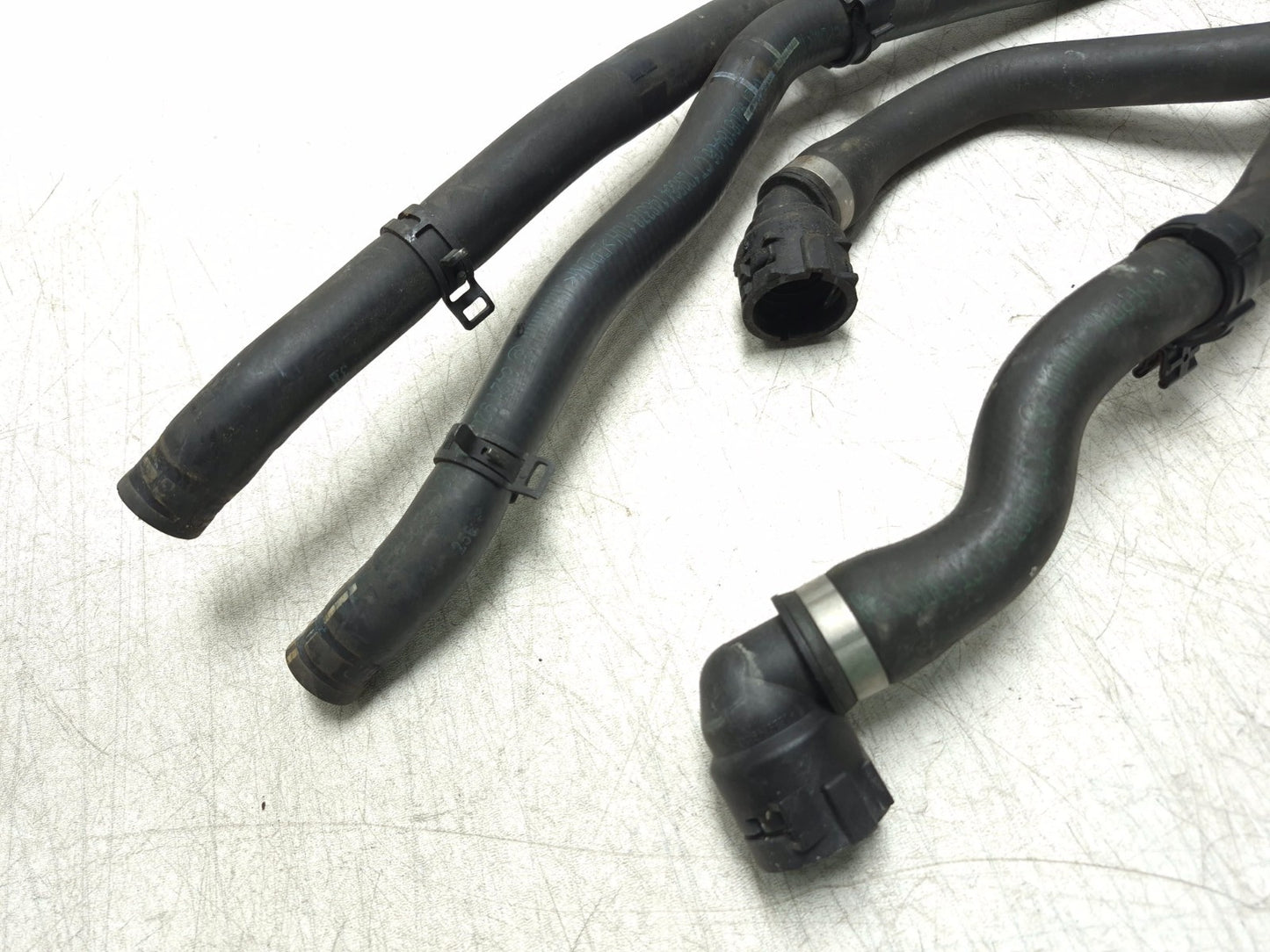 2013 BMW 328i F30 Engine Coolant Hose Pipe Line 4pcs OEM