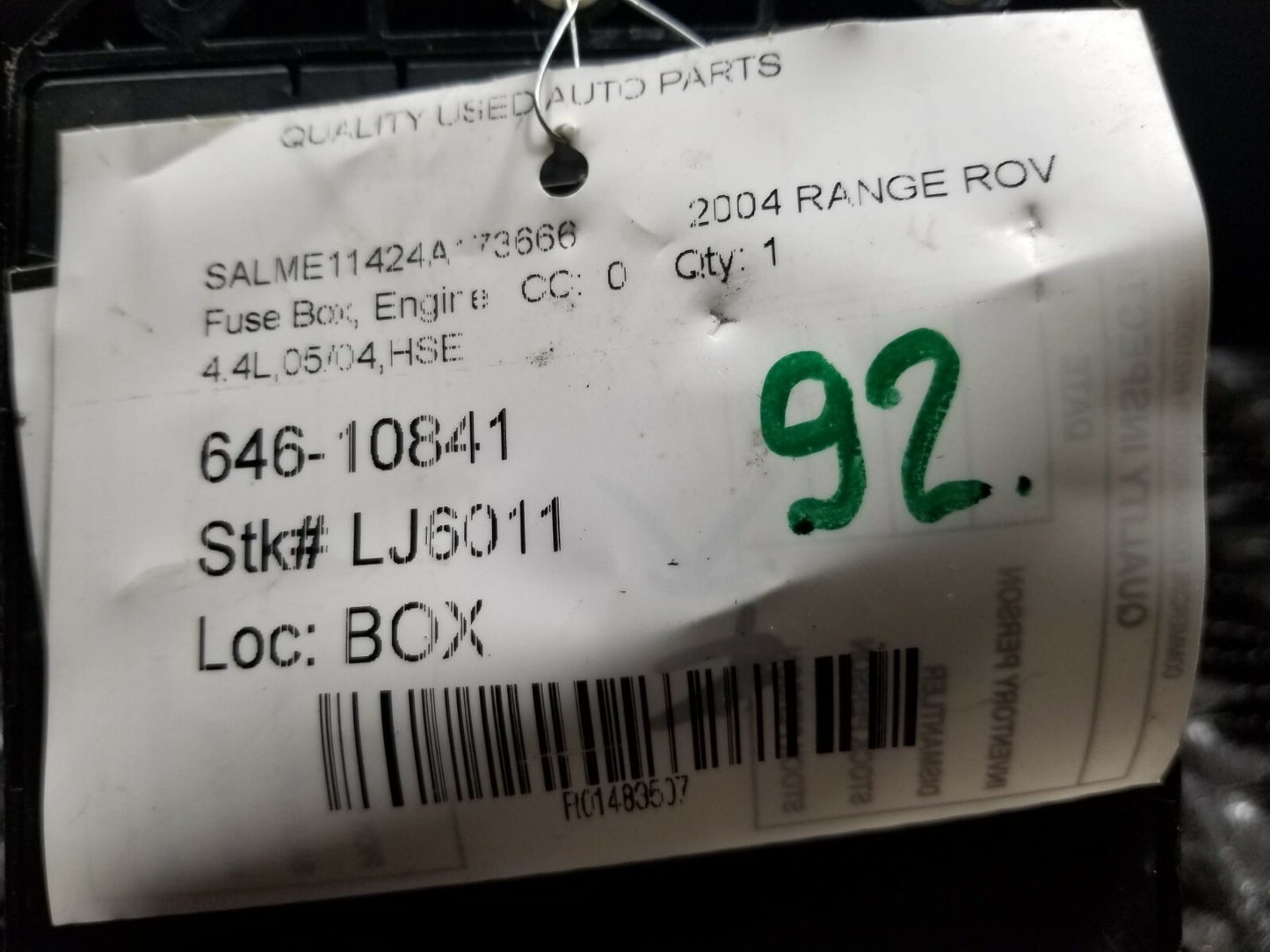 2004 Range Rover Rear Engine Fuse Box OEM