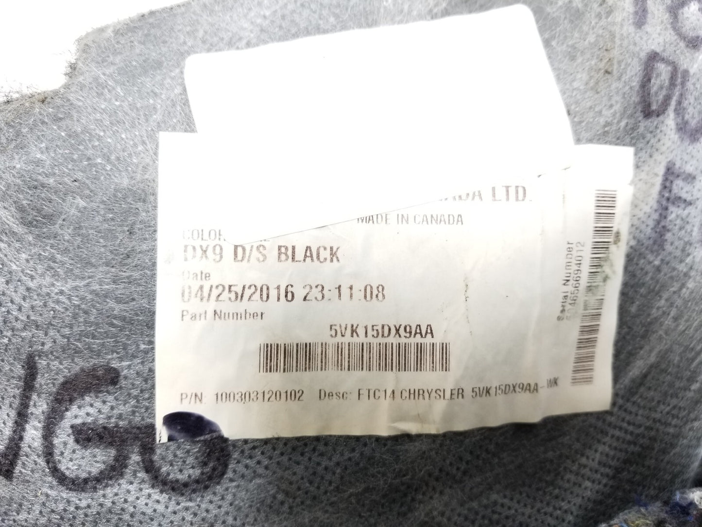 2013 - 2022 Dodge Durango Front Floor Carpet Cover Liner Trim Left & Right OEM