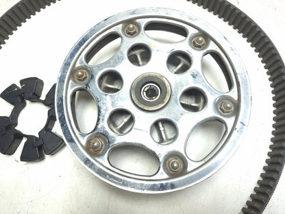 1991 Kawasaki Vulcan 500 En500 Rear Sprocket Pulley Hub & Drive Belt Set OEM