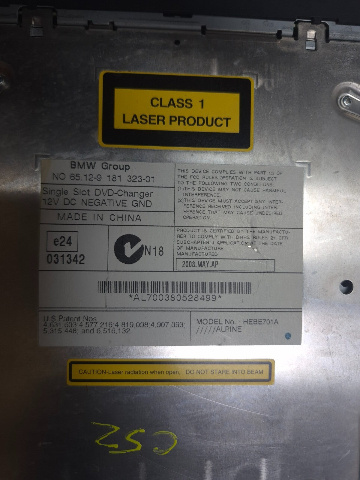 2008 BMW X6 E71 Dvd Changer Player Receiver OEM