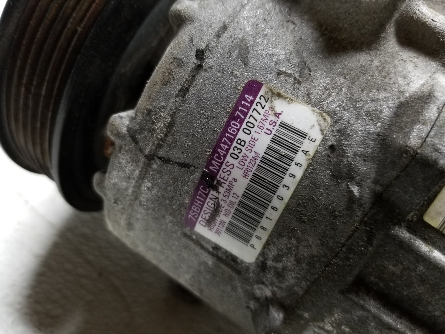 15 16 17 18 Dodge Challenger 3.6l AC Compressor OEM 36k Miles