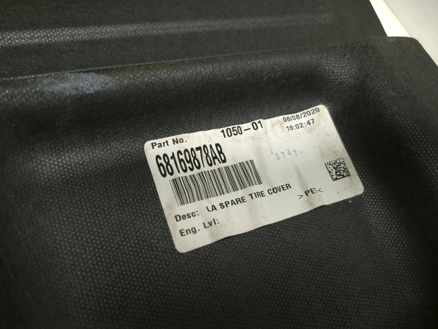 2020 Dodge Challenger Rear Trunk Floor Carpet Cover OEM