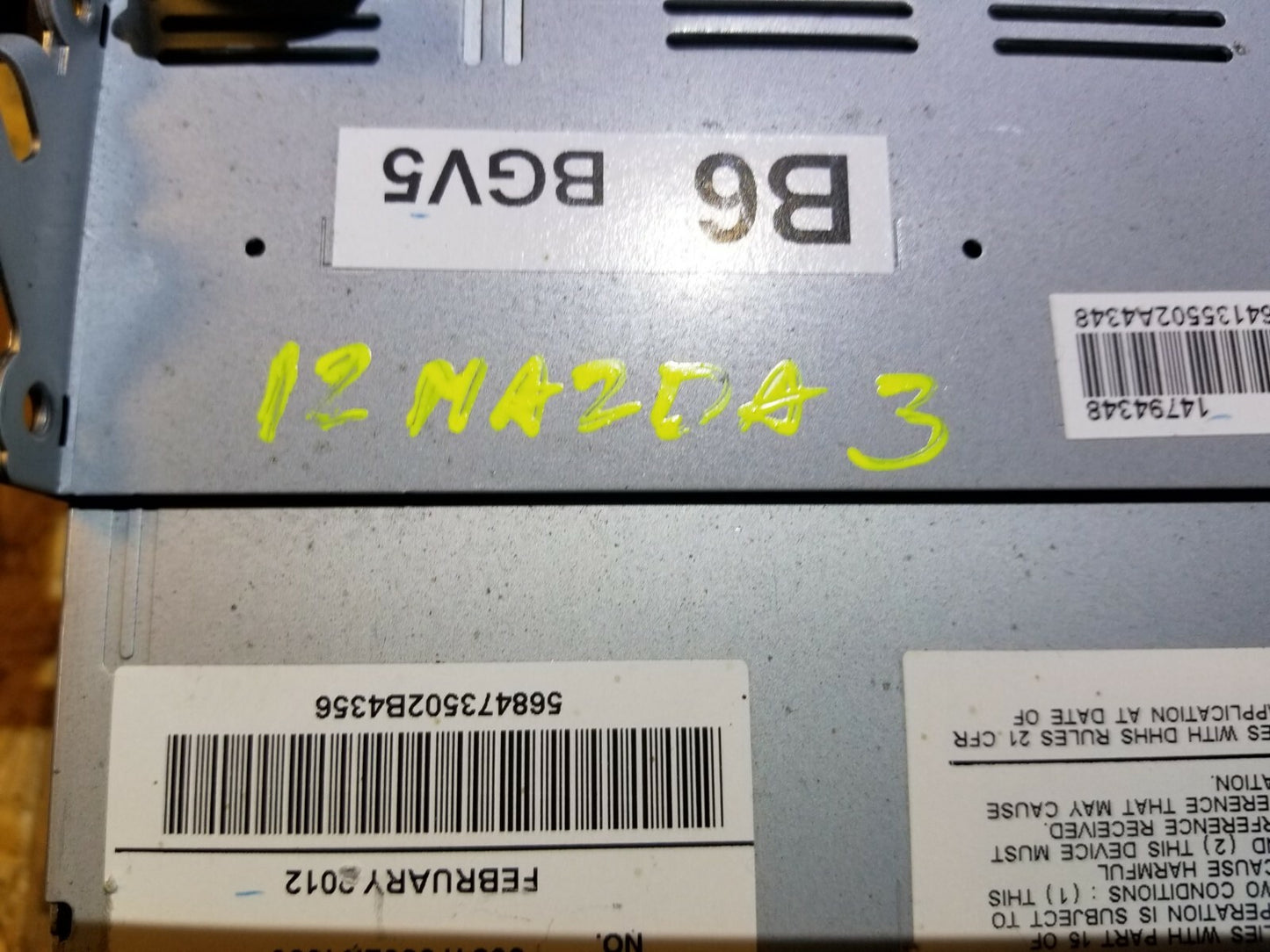2012 Mazda 3 AM FM Cd Radio Receiver OEM