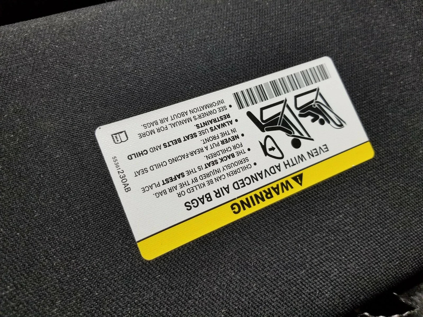 2014 Dodge Avenger Sun Visor Right Passenger Side OEM