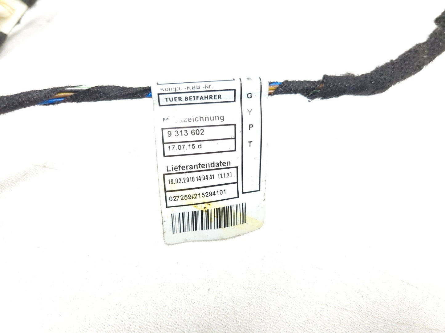 12-18 BMW 330xi F30 Door Wire Harness Front Passenger Side Right OEM ✅ 76k