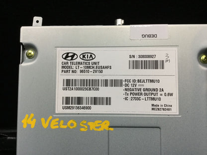 2014 Hyundai Veloster Telematics Communication Control Module 965102v150 OEM