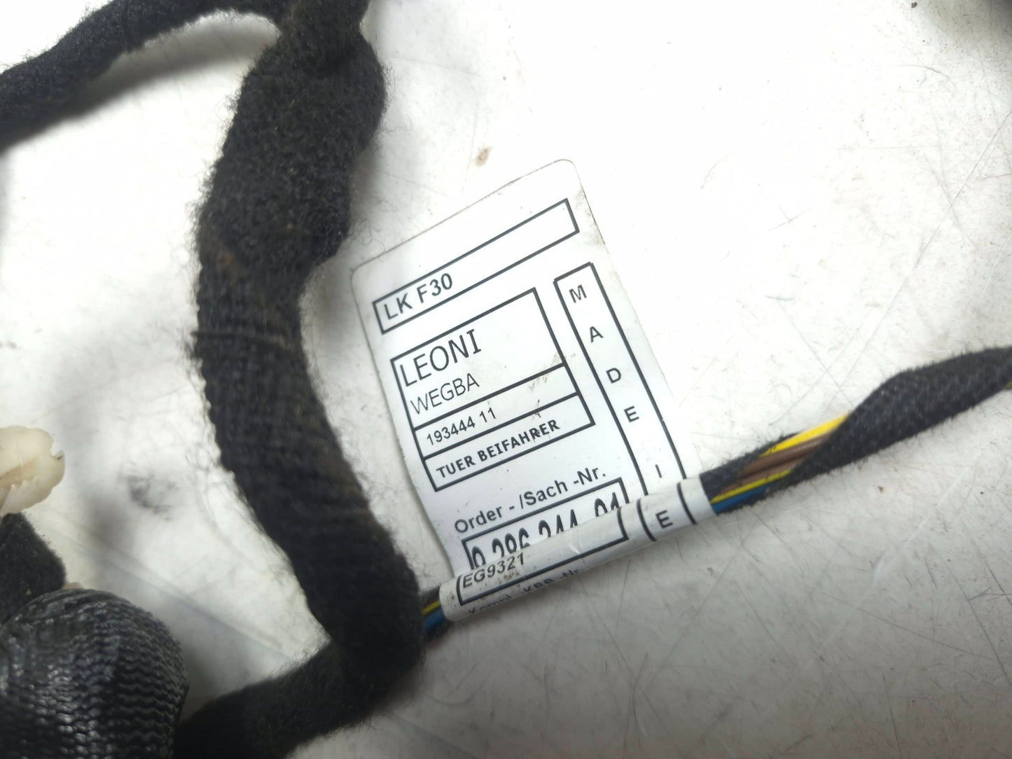 2013 BMW 328i F30 Front Door Wire Harness Passenger Side Right OEM