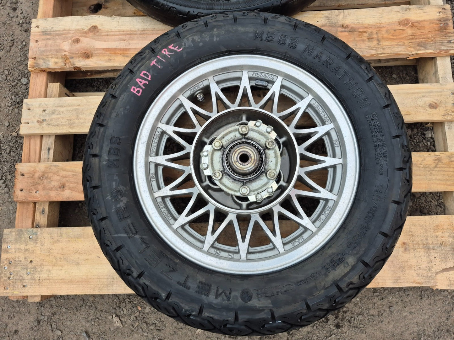 1993 Suzuki Vs800 Intruder Wheel Rim W/ Tire Front & Rear Pair R15 R21 OEM