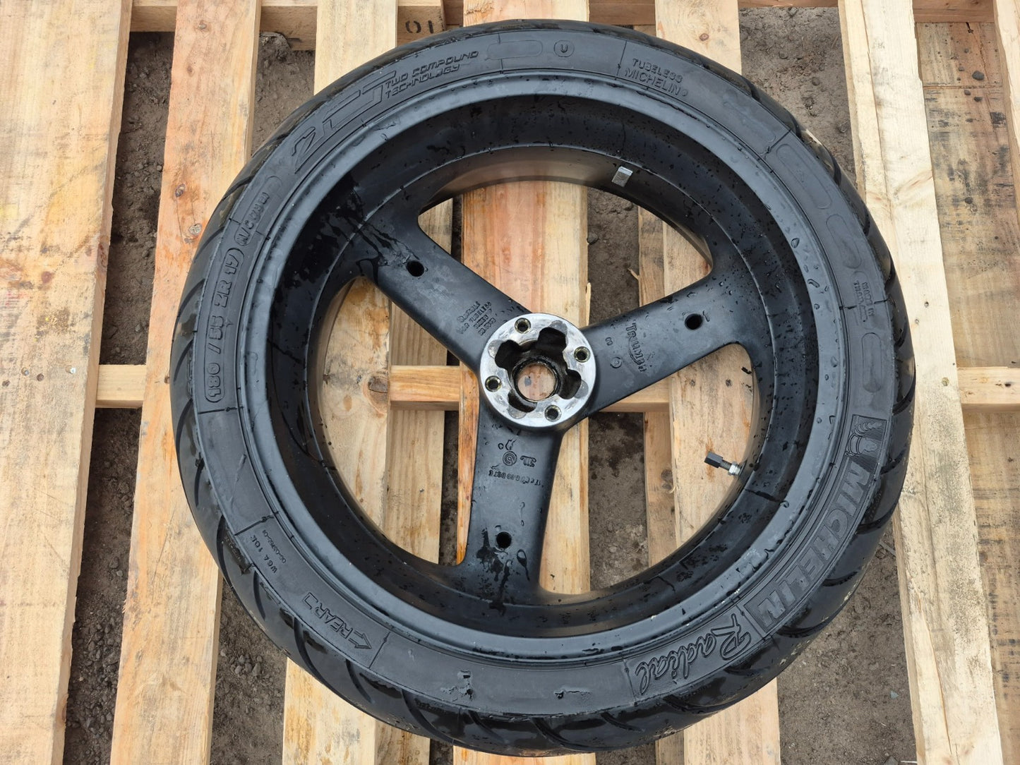 2000 Triumph Sprint St955 Wheel Rim W/ Tire Rear 180/55 R17 OEM