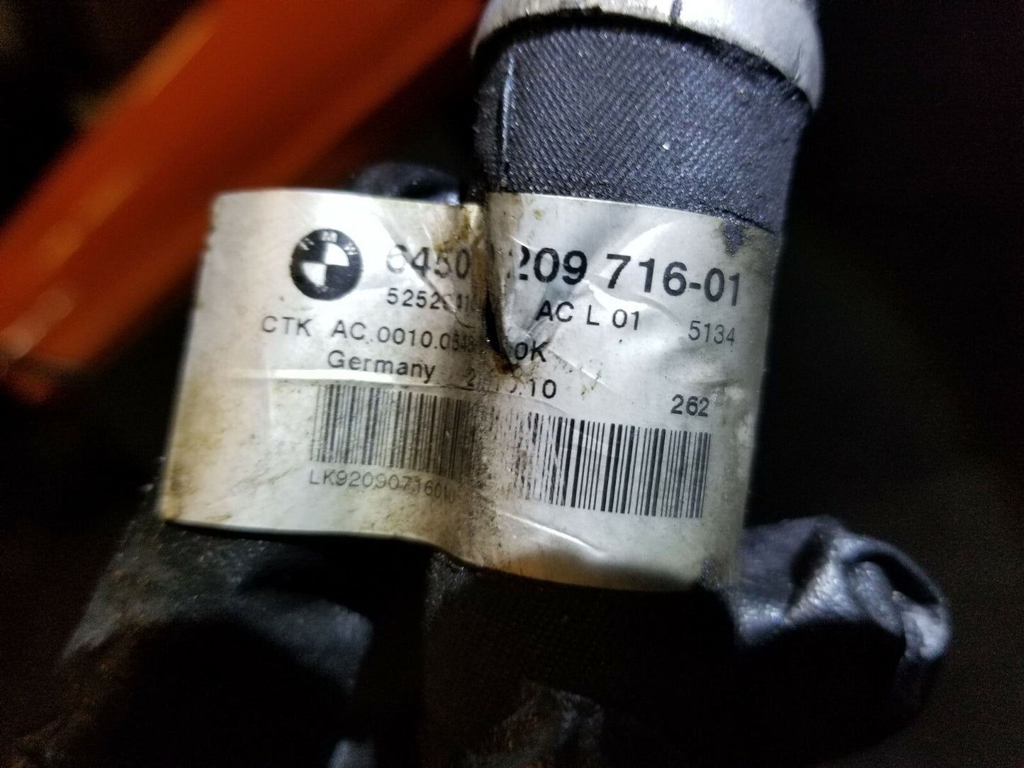 2011 2012 2013 BMW 128i A/c Evaporator Compressor Suction Hose Pipe Line OEM