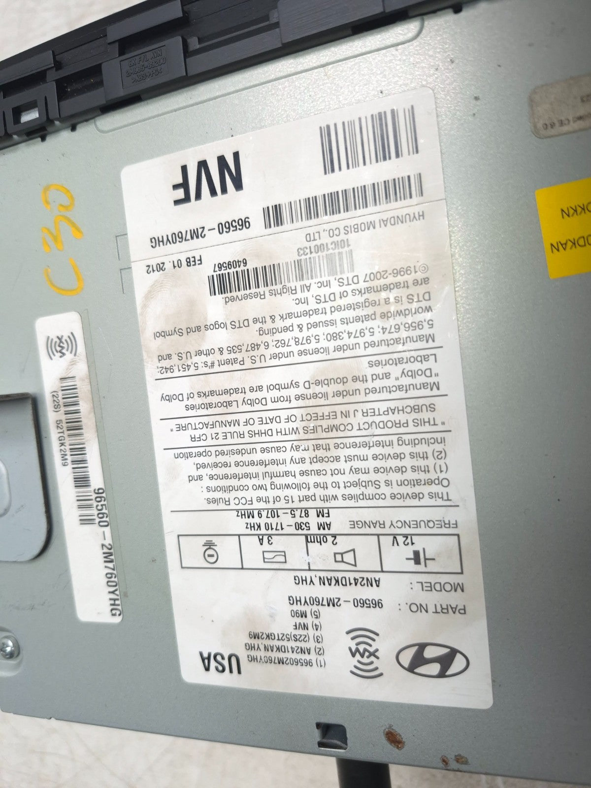 2013 Hyundai Genesis Am Fm Cd Player Radio OEM