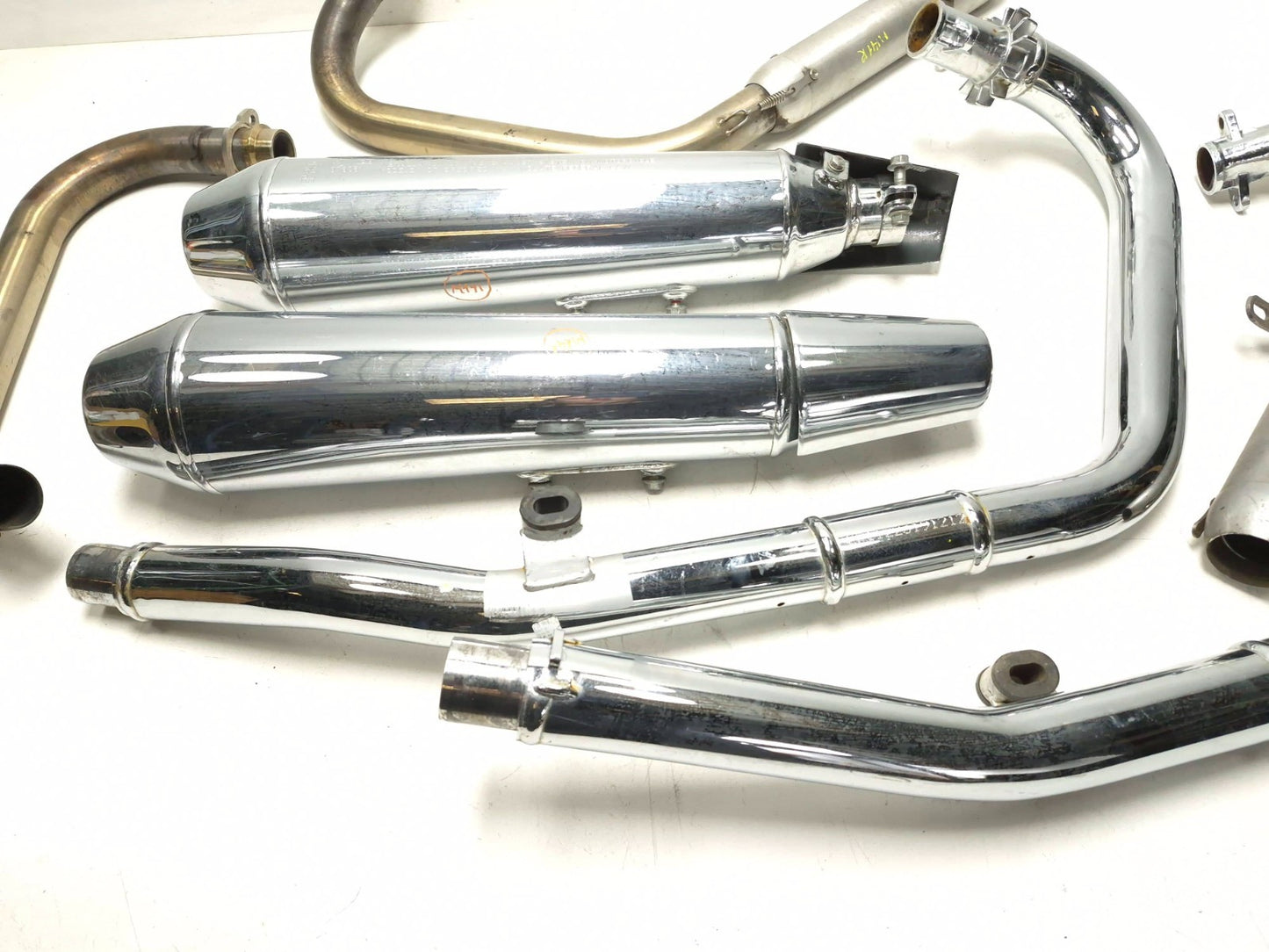 2022 Royal Enfield Int650 Exhaust Header Pipe Muffler & Heat Shield Lh & Rh OEM