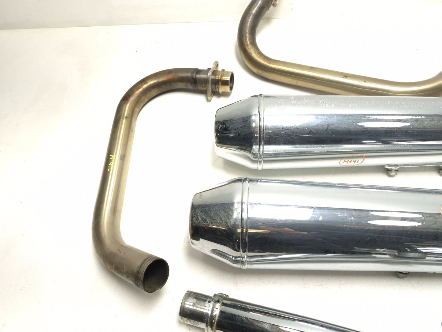 2022 Royal Enfield Int650 Exhaust Header Pipe Muffler & Heat Shield Lh & Rh OEM