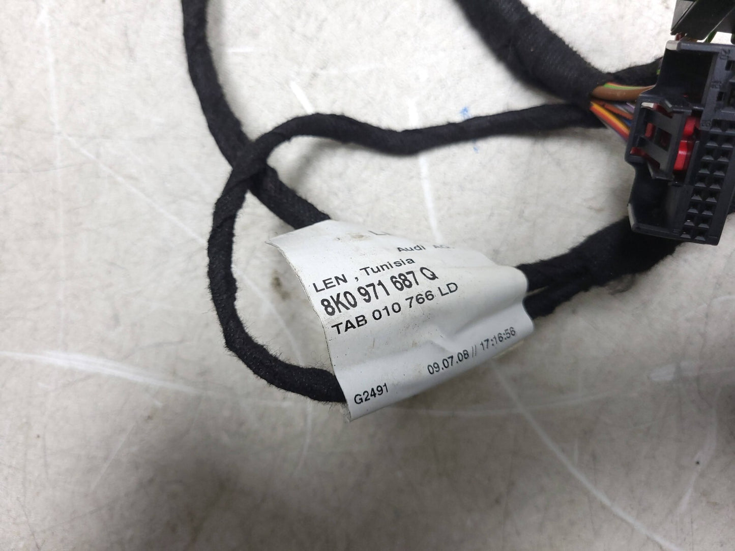 2009 - 2016 Audi A4 S4 Sedan Rear Door Wire Harness Driver Side Left OEM