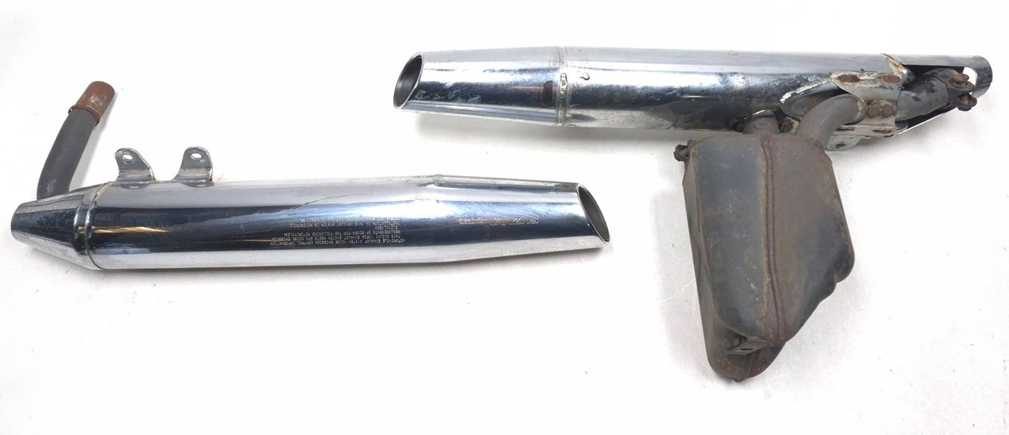 1999 Suzuki Intruder 1500 Right Lower Muffler & Left Upper Muffler Pair OEM