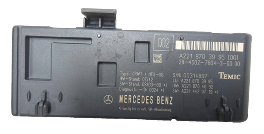 2010 Mercedes S400 Trunk Release Control Module OEM