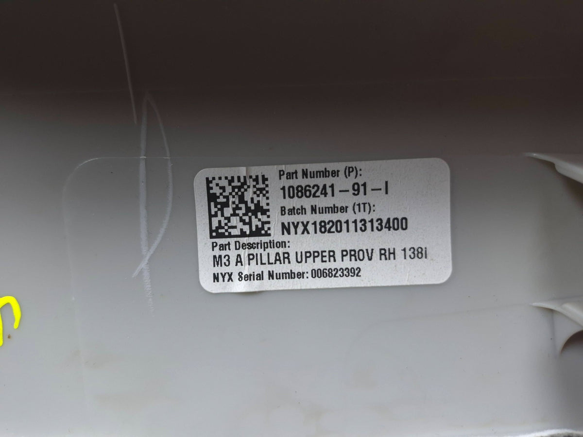 2018 Tesla Model 3 A Pillar Trim Upper Left & Right OEM
