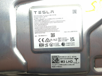 2022 2023 Tesla Model 3 Mcu Media Computer Control Module Unit Amd Ryzen OEM